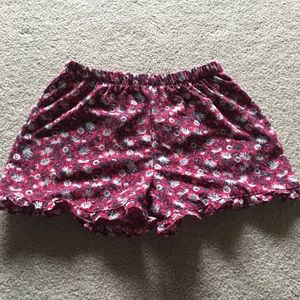 Pink floral shorts